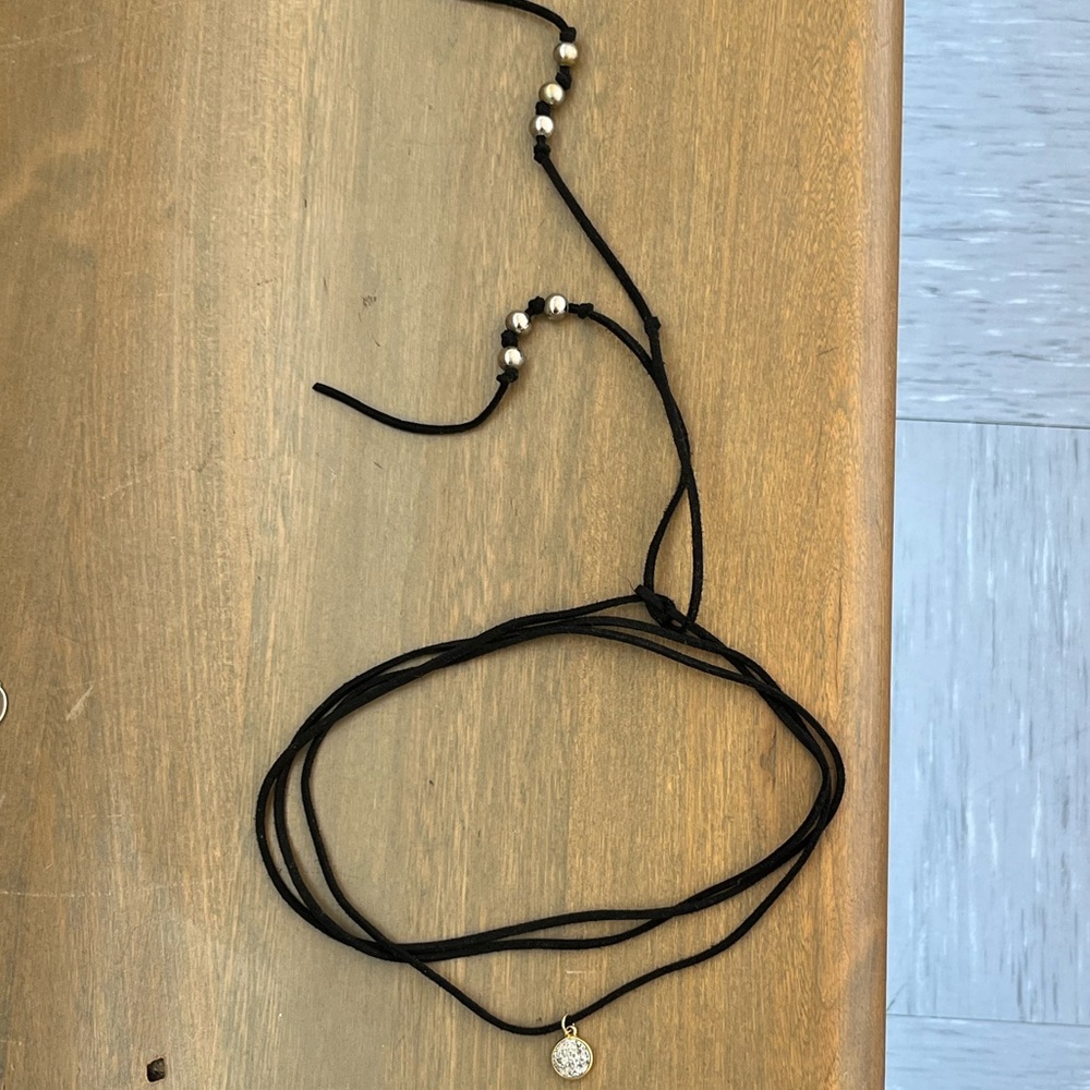 Silver Druzy Leather Choker